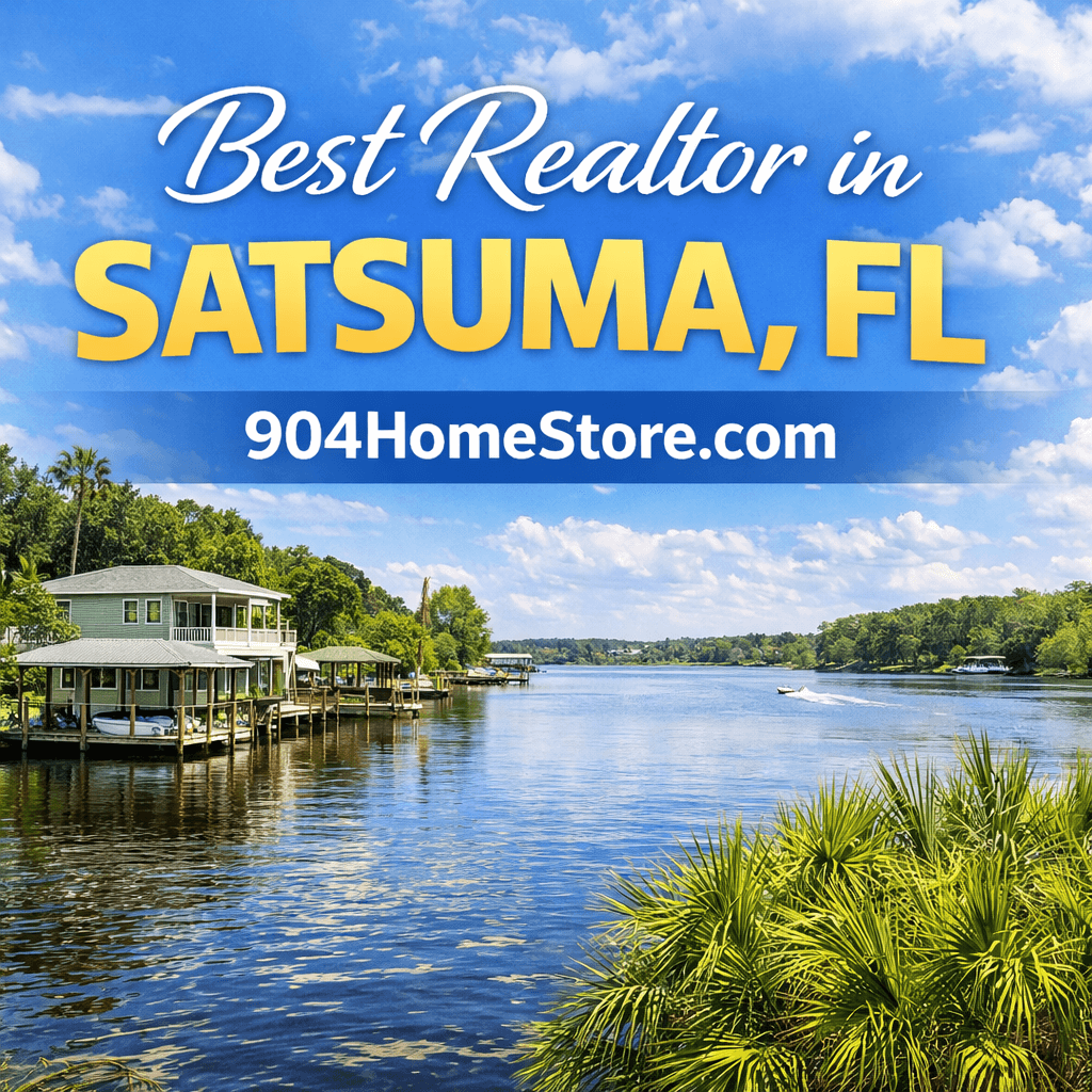 Best Realtor in Satsuma Fl Waterfront View Showing a Boat in the Water and a House